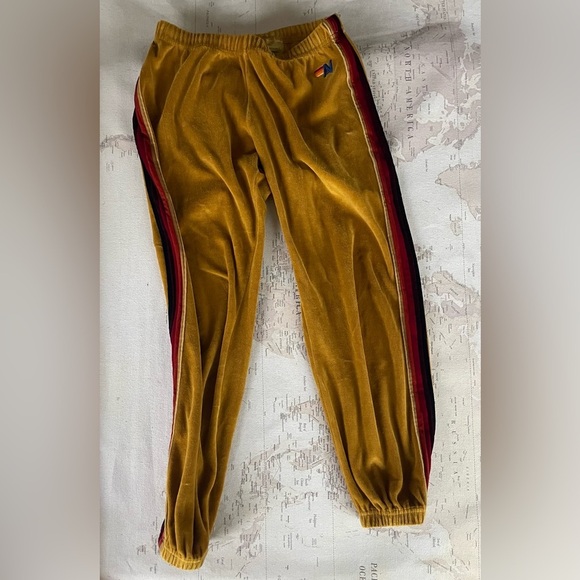 Aviator Nation Classic Sweatpants Gold Velvet Size Large Women’s - Picture 5 of 14